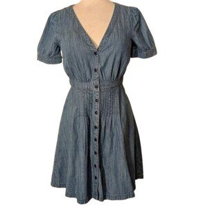 Madewell Denim Blue Button-Front Mini Dress